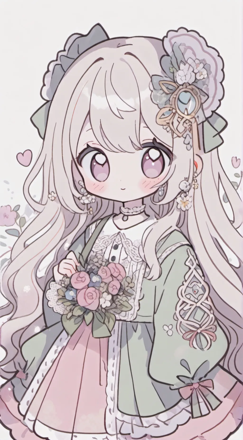 ai character:  Winter pink background