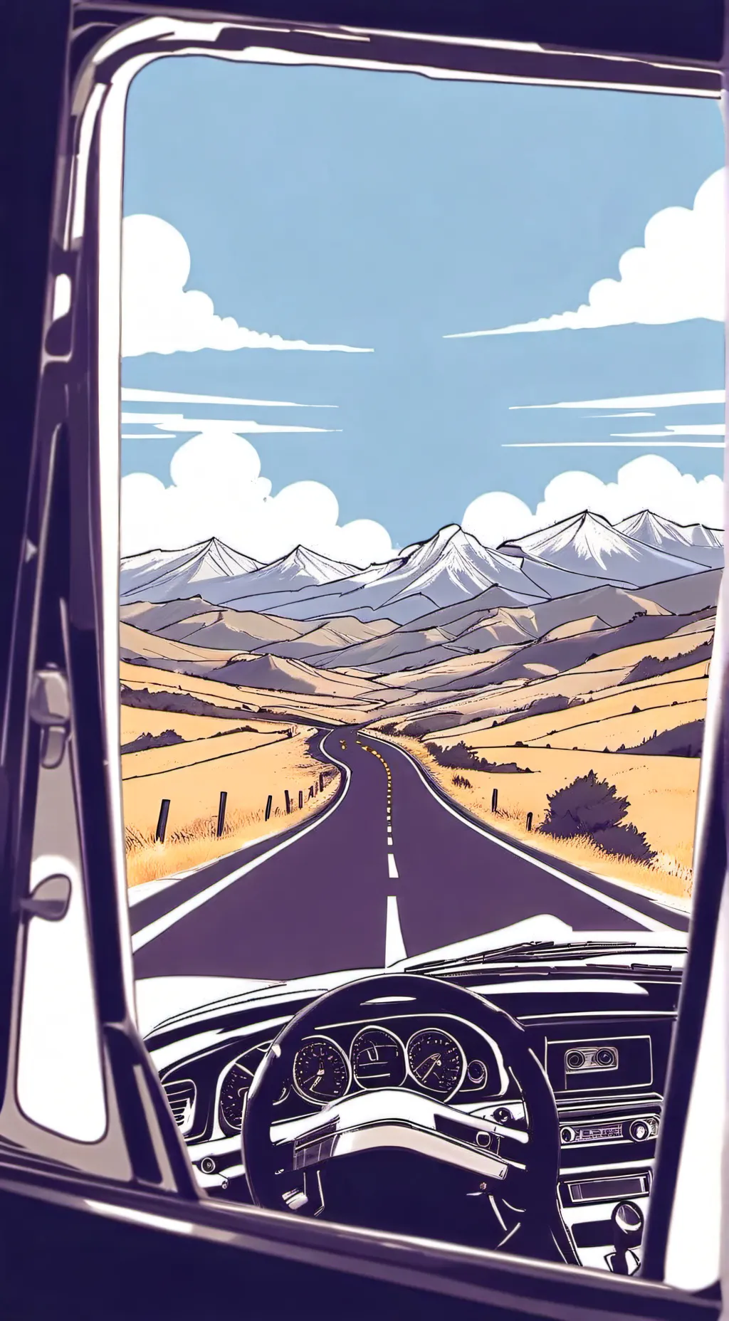 ai character: kny road trip  background