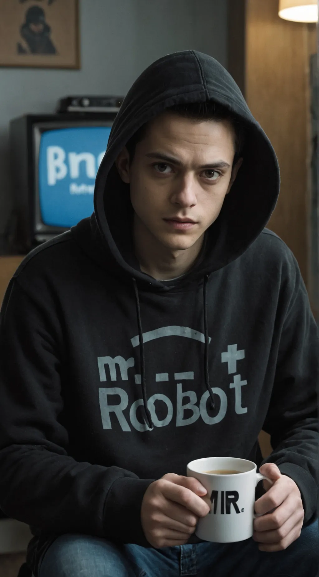 ai character: Elliot Alderson background