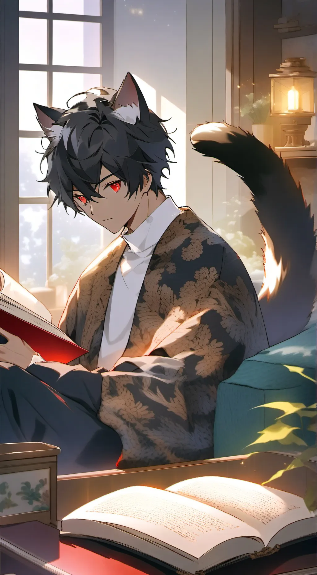 ai character: Shadow Read。 background