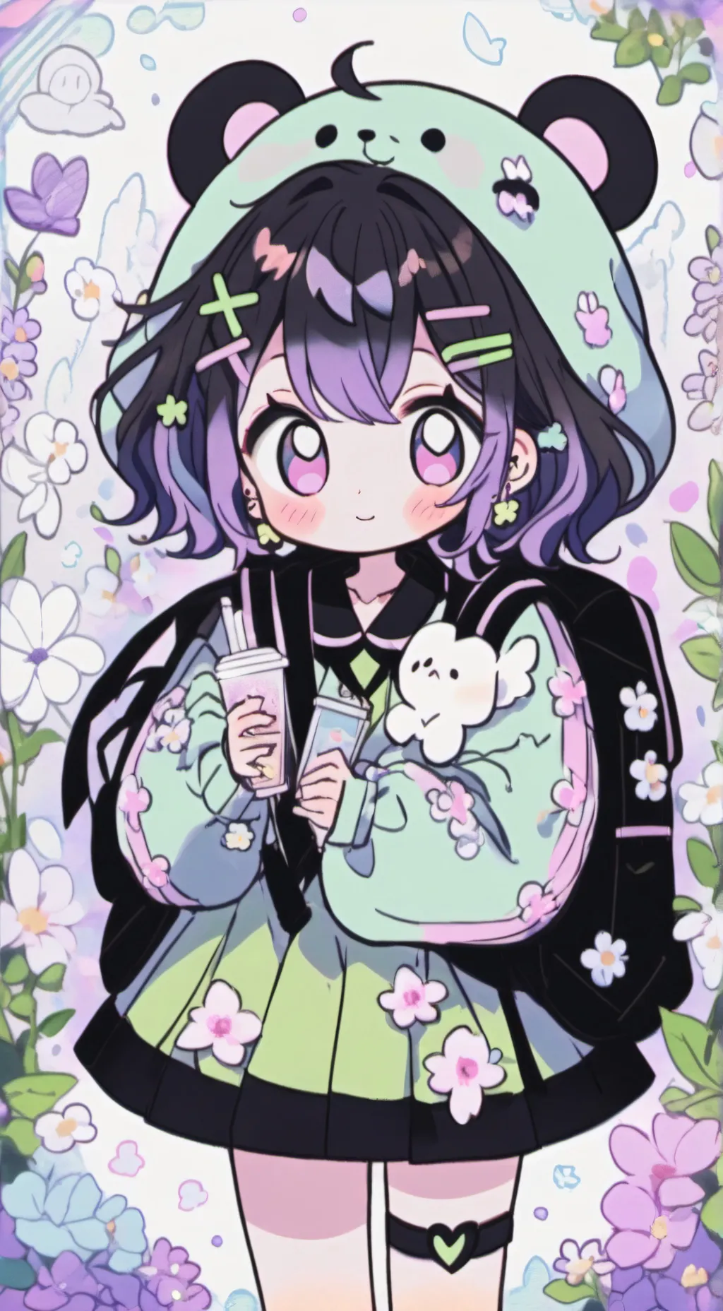 ai character: Sd sleepover background