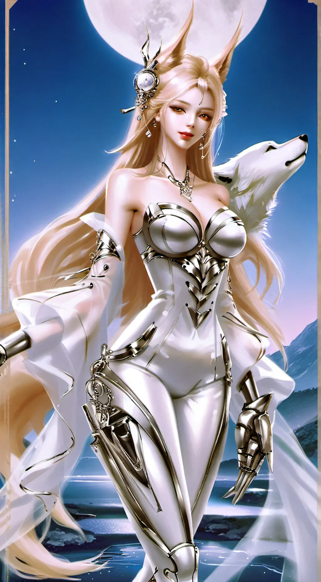 ai character: Fox girl  background