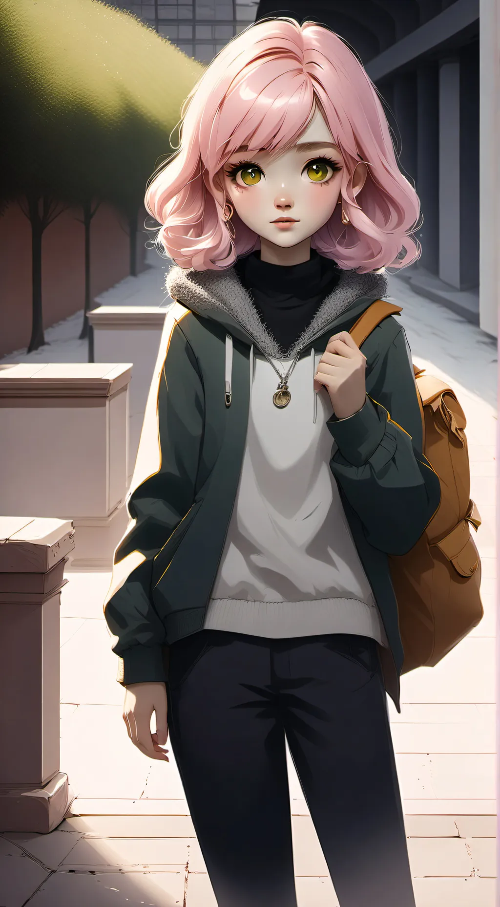 ai character: Selina=shapesifter background