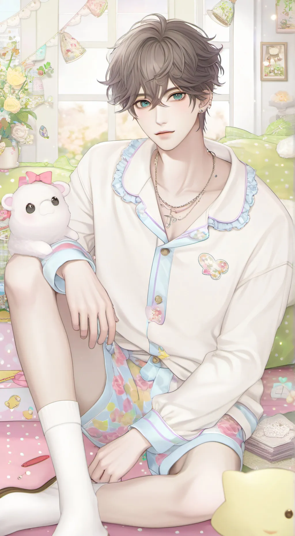 ai character: Jacaranda background