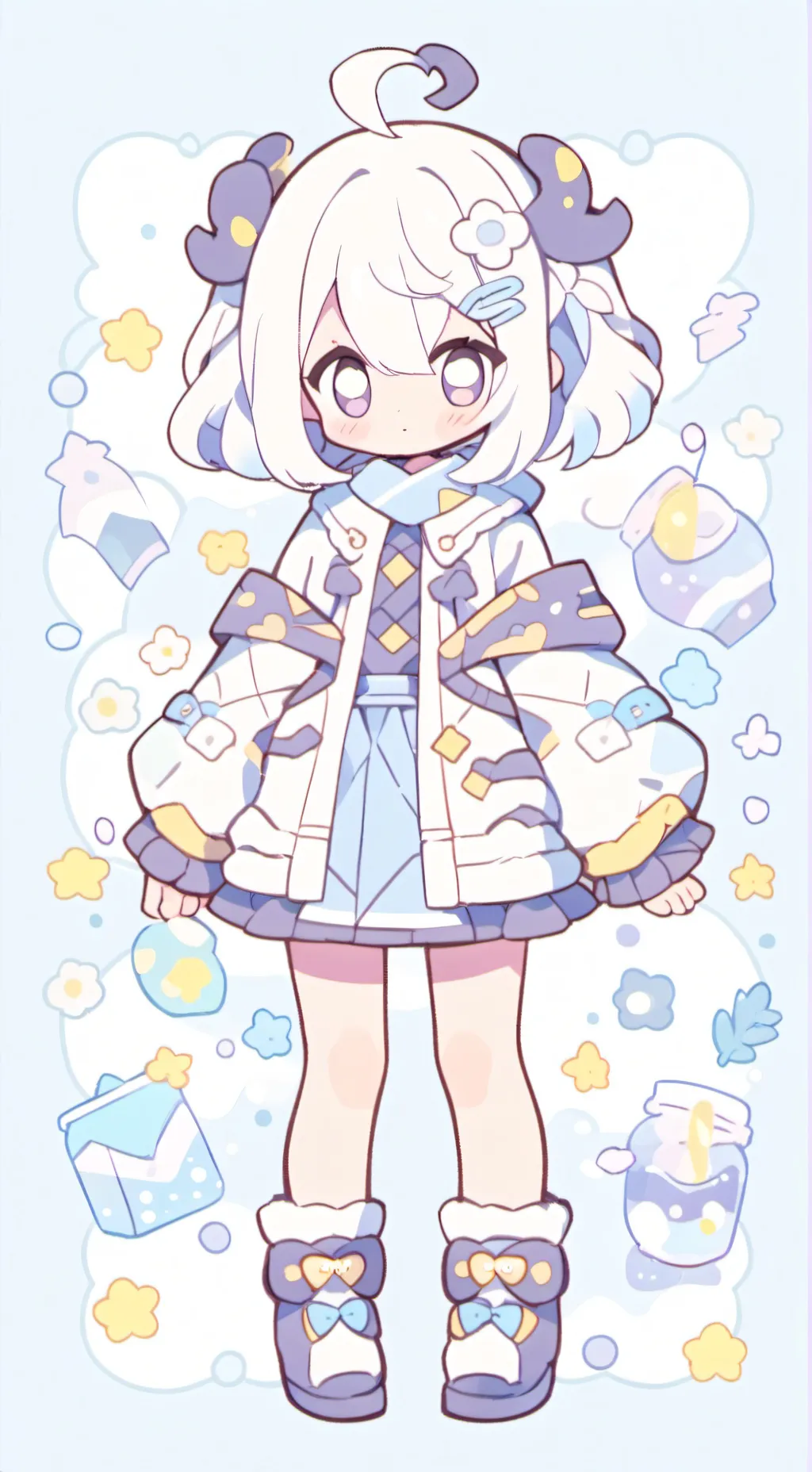 ai character: Eri on Christmas  background