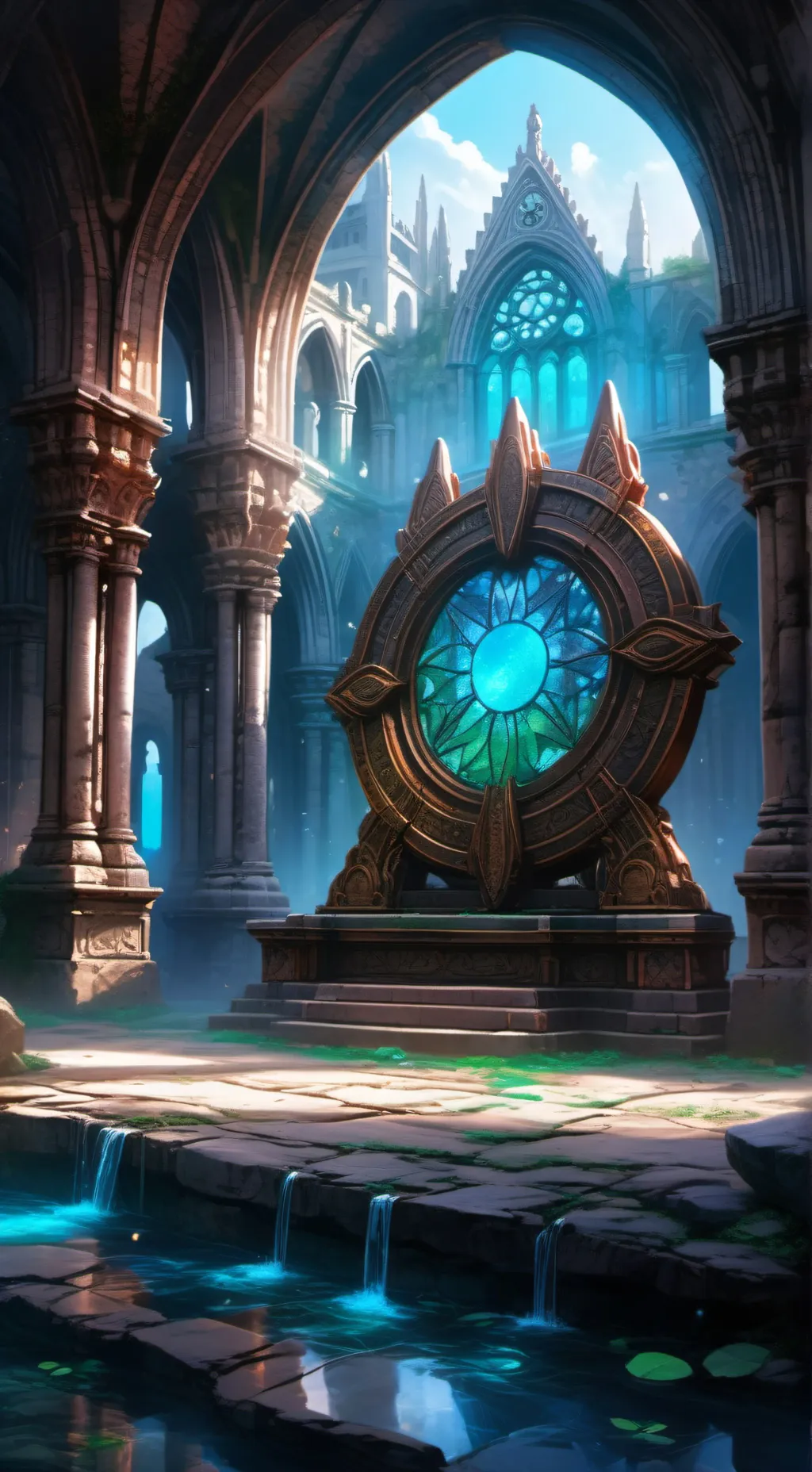ai character: El altar del canto background