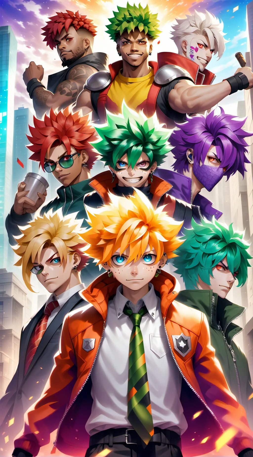 ai character: MHA party! background