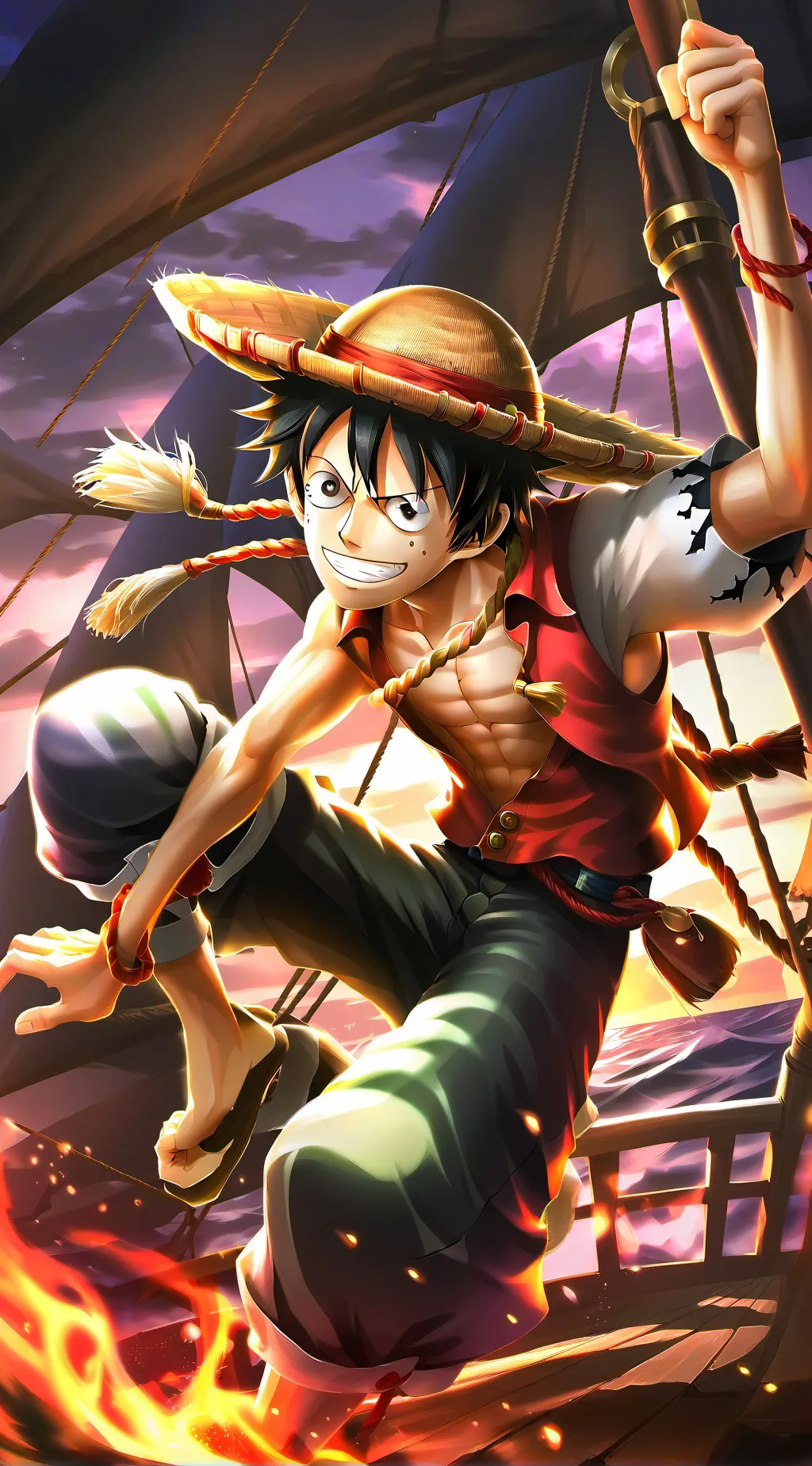 ai character: Monkey D. Luffy background