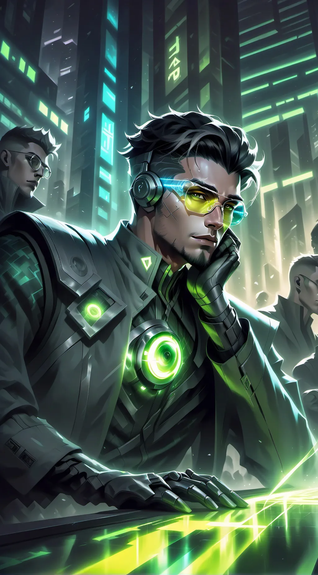 ai character: Hacker Nice background