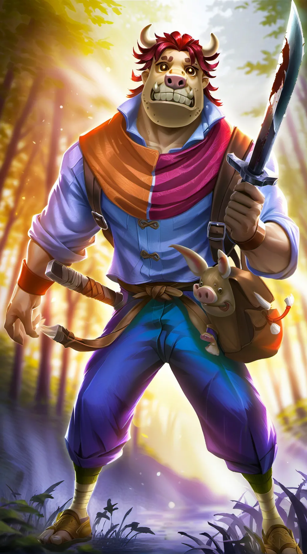 ai character: Inosuke Hashibira background