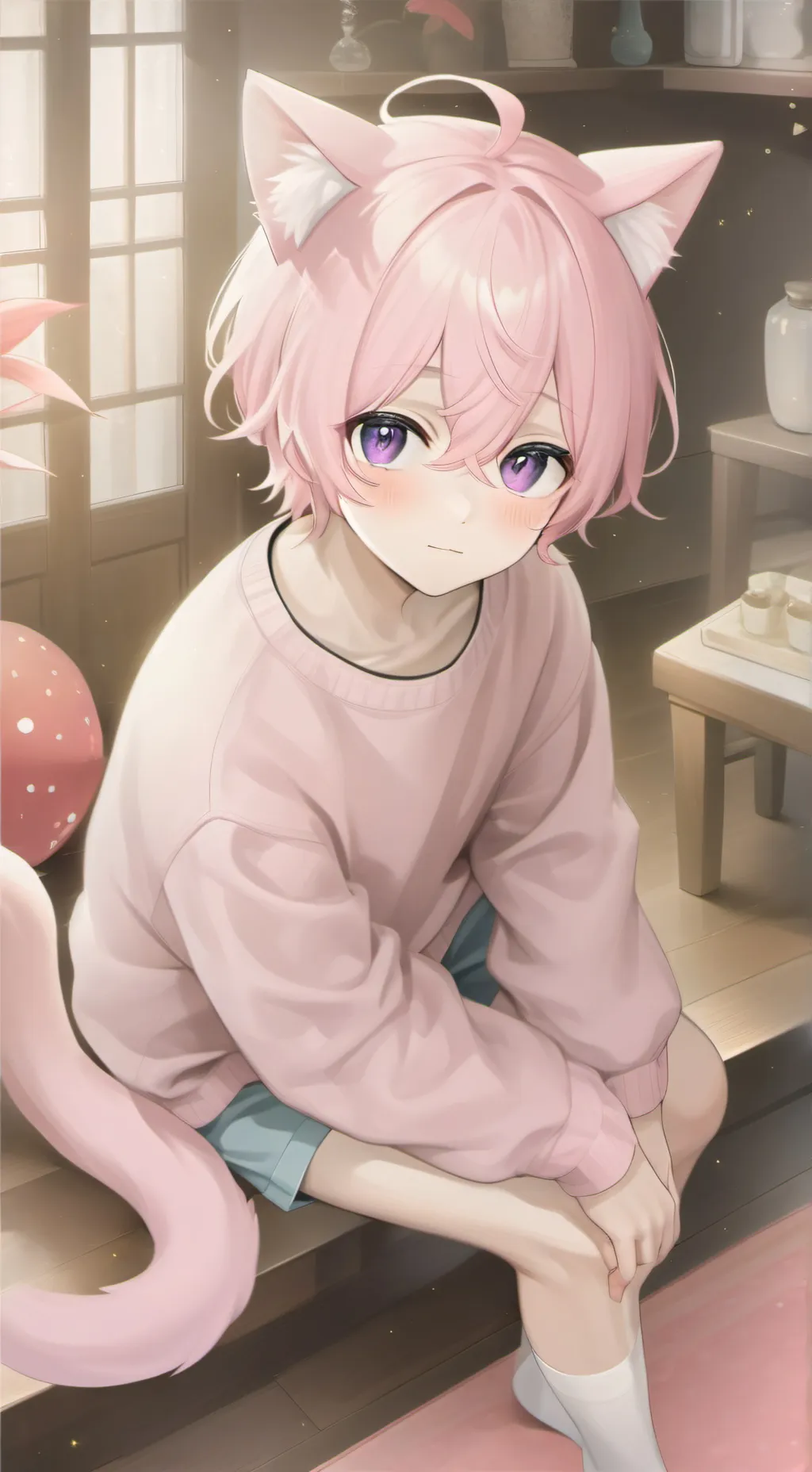 ai character: Psycho-Pink Feline background