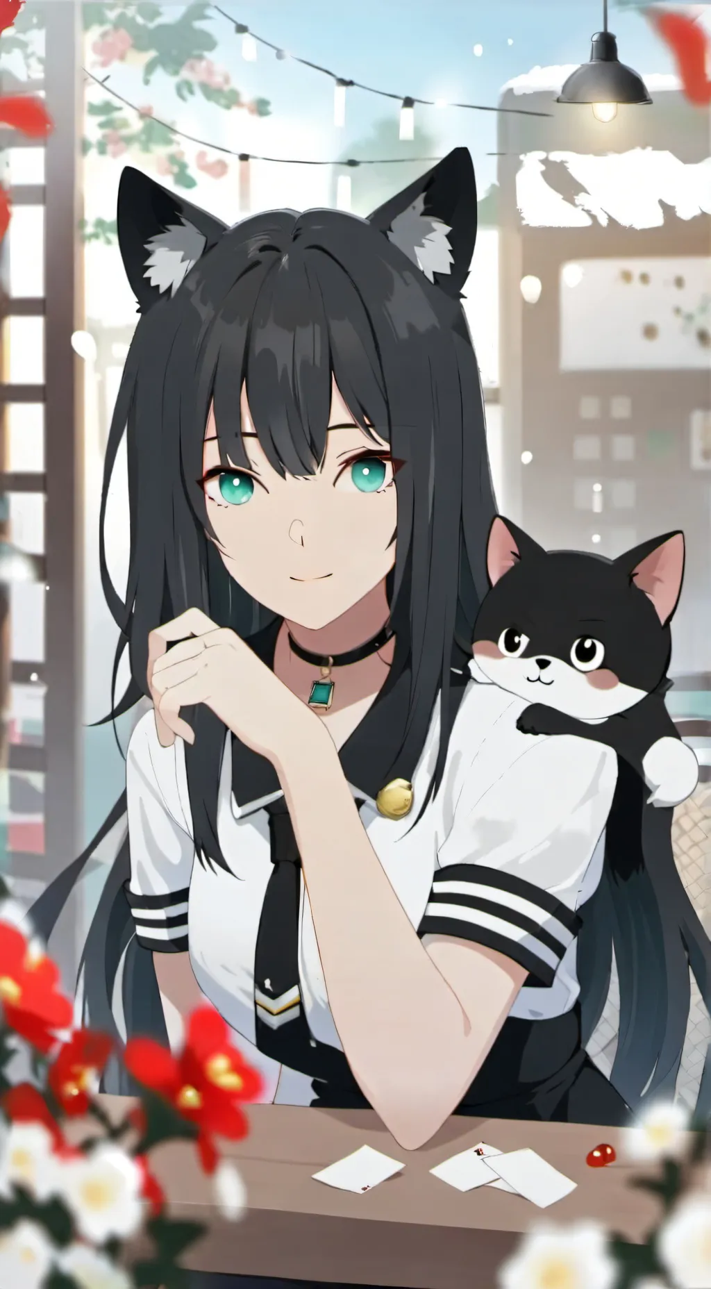 ai character: chica gato  background