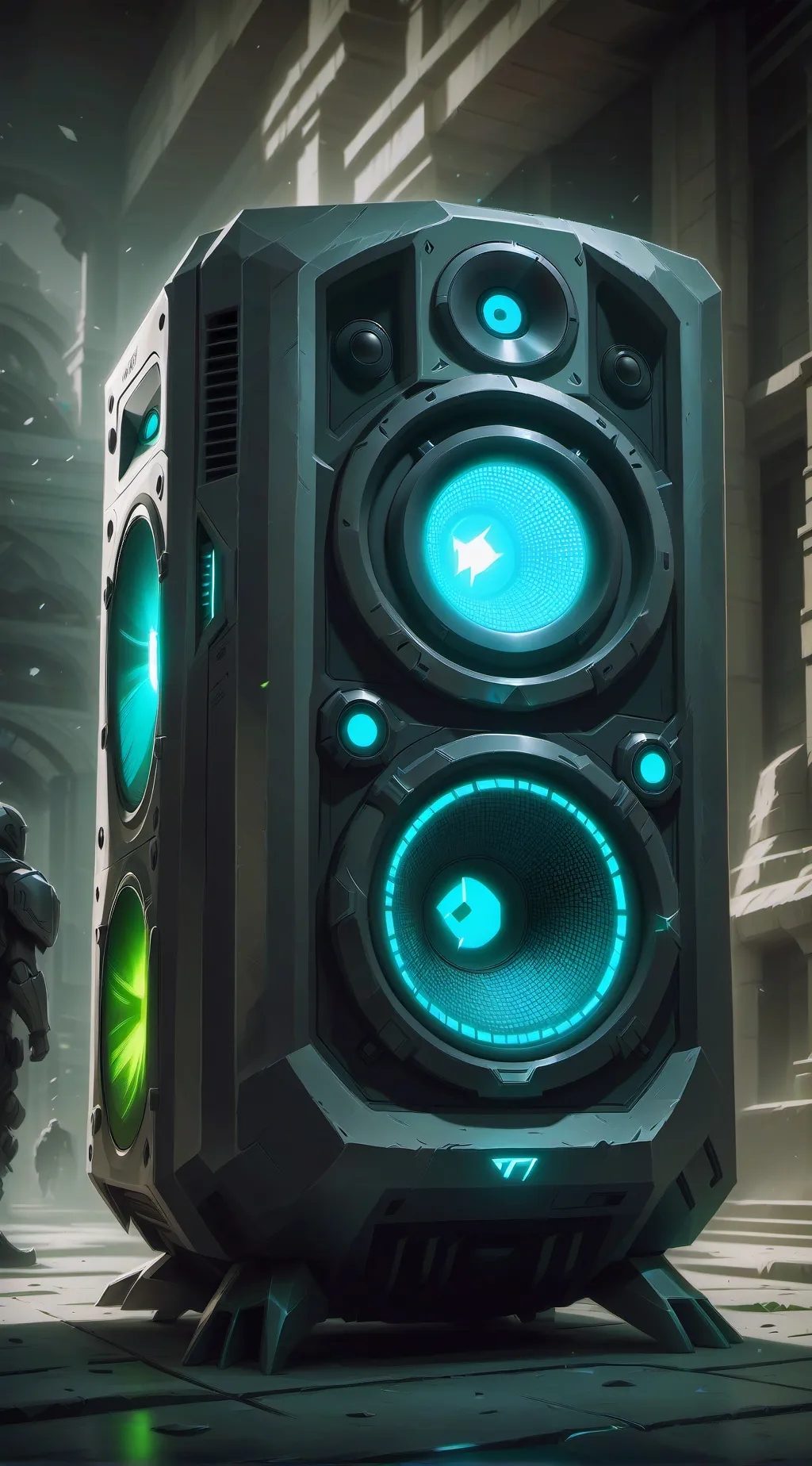 ai character: Titan camara man  background
