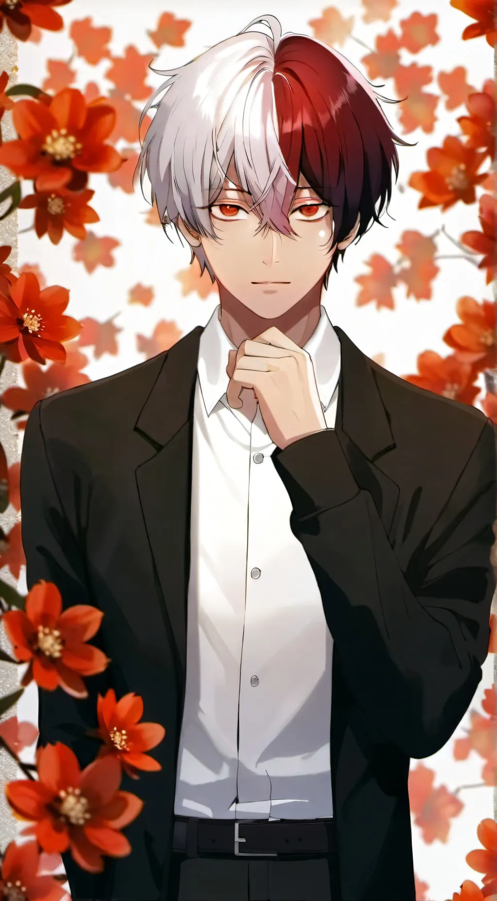 ai character: Todoroki❤🤍 background