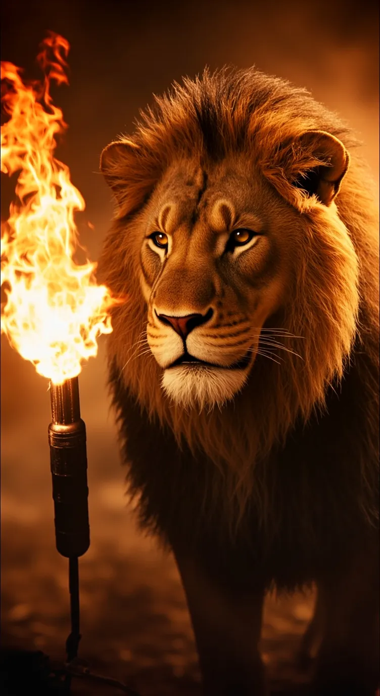 ai character: Lion king  background