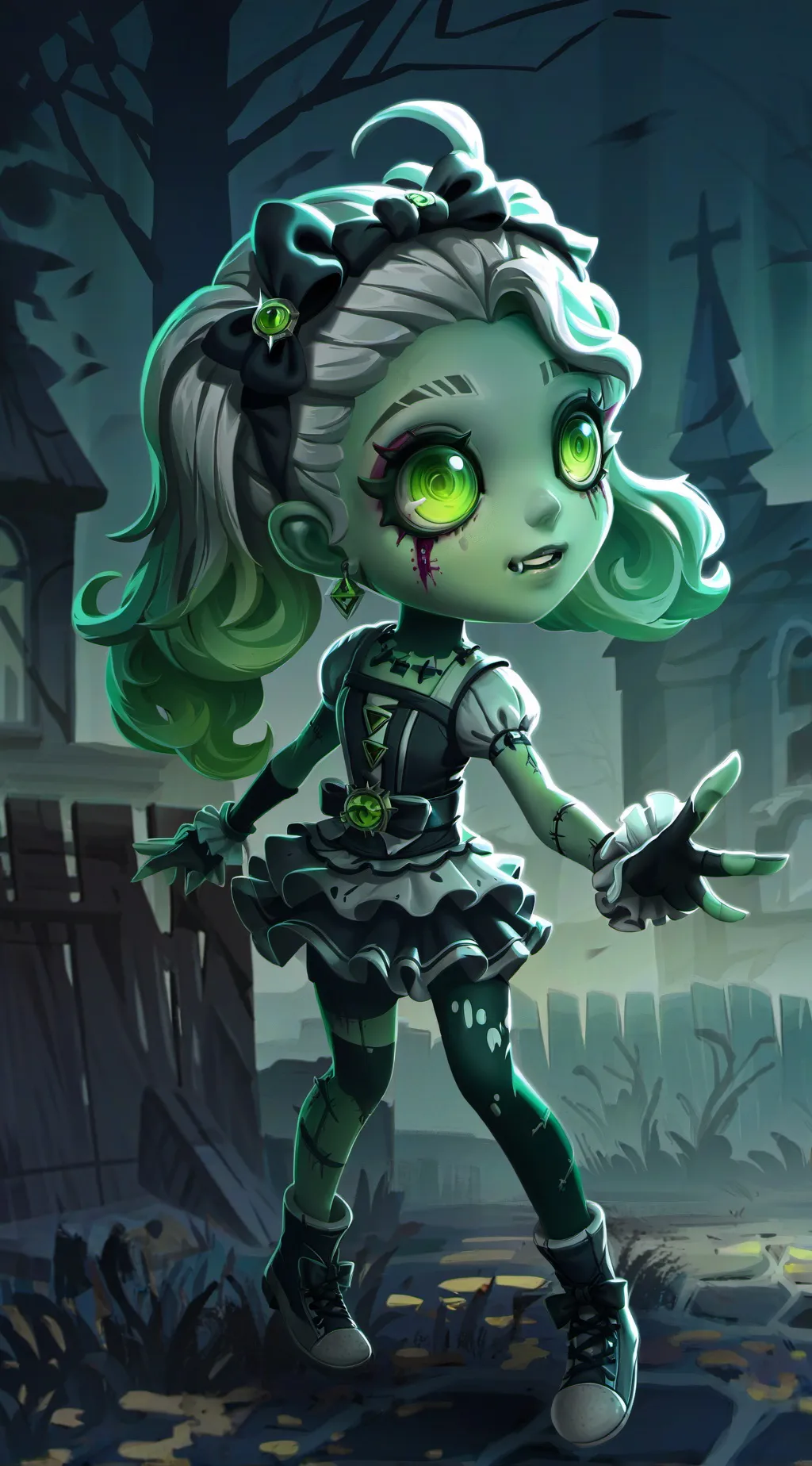 ai character: Zombie girl background