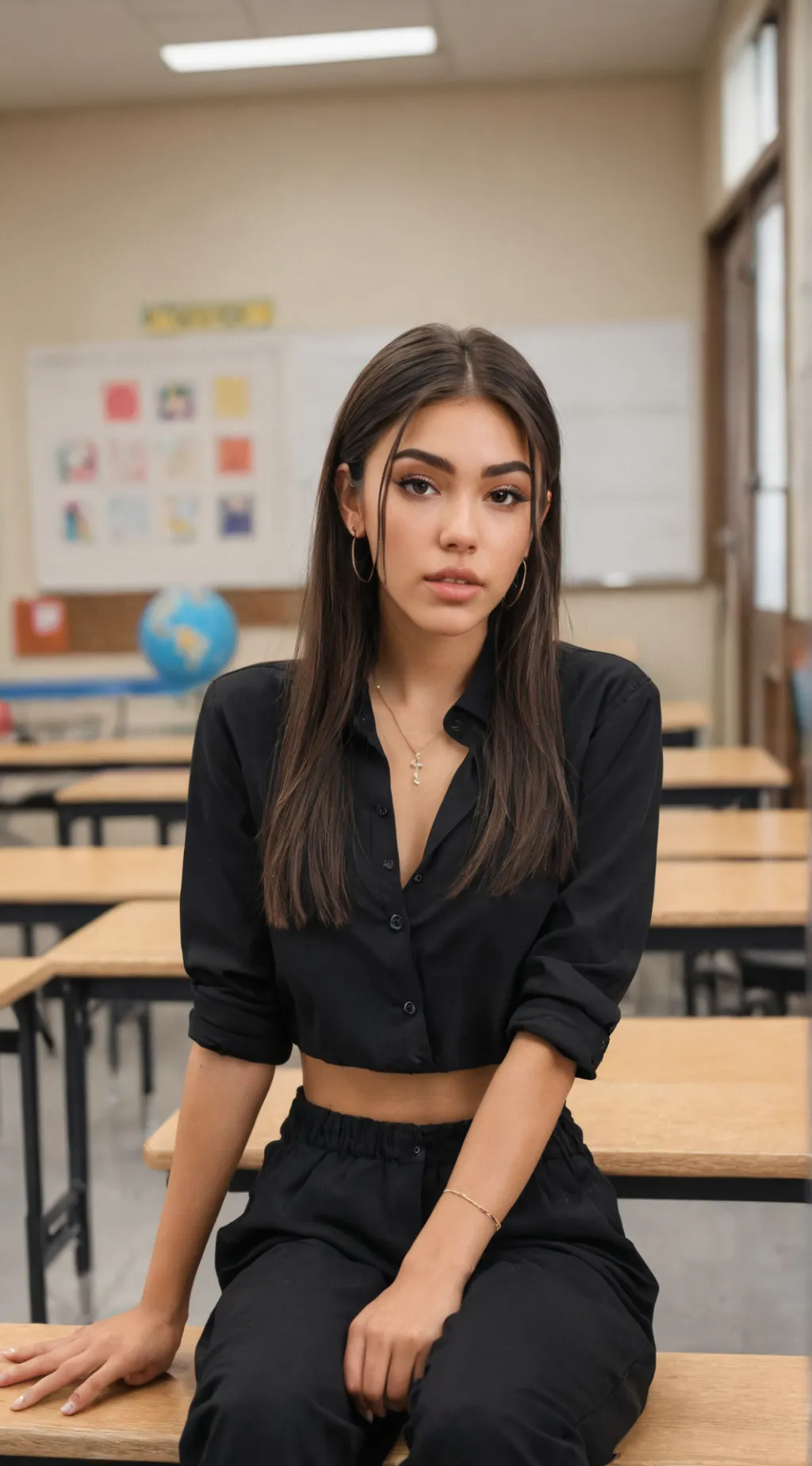 ai character: Madison Beer  background