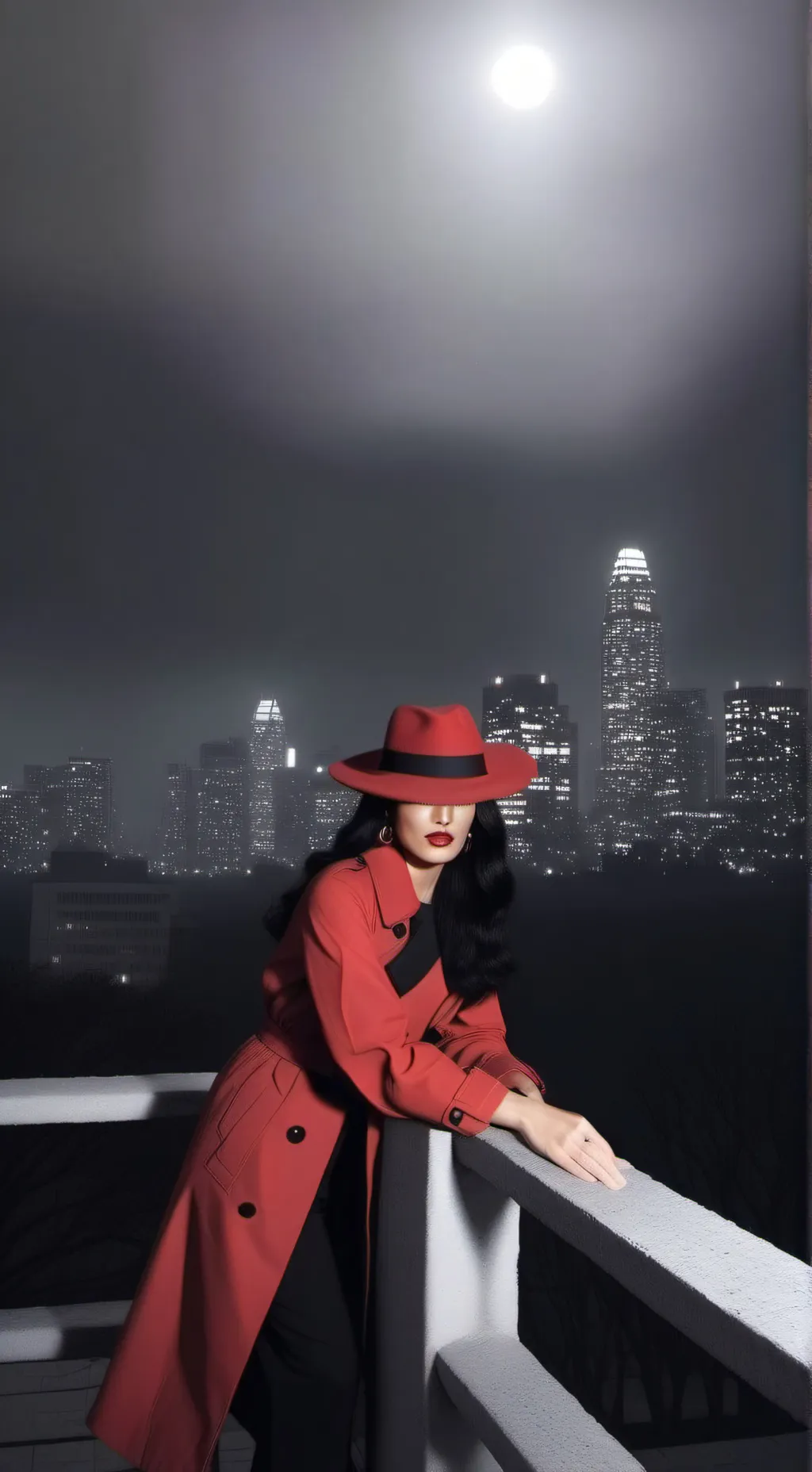 ai character: Carmen Sandiego  background