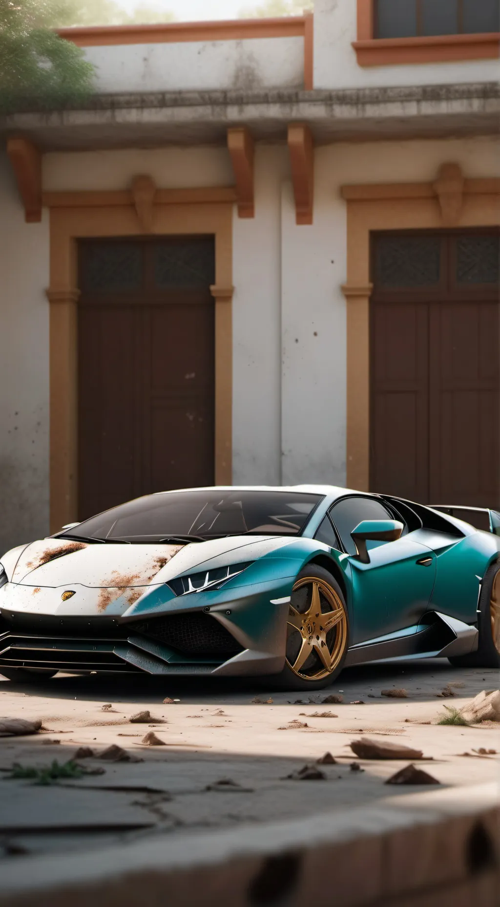 ai character: a Lamborghini background