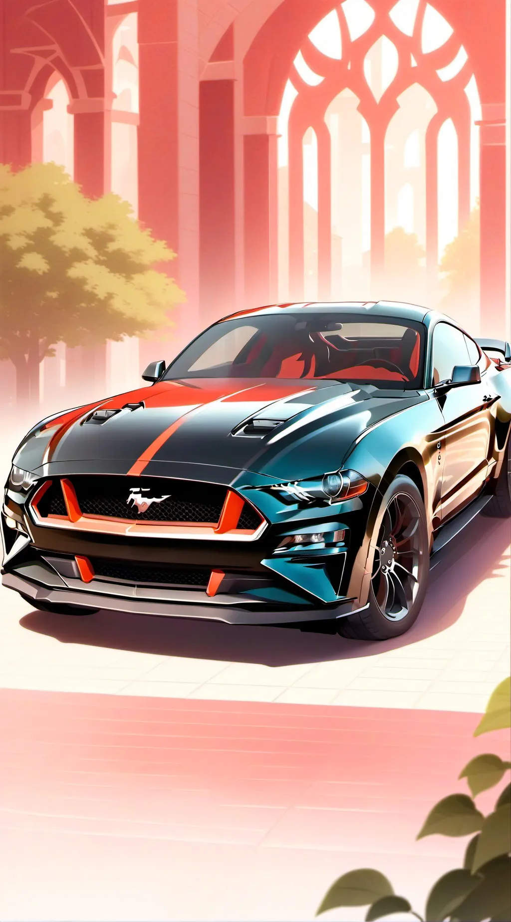 ai character: Ford Mustang????  background