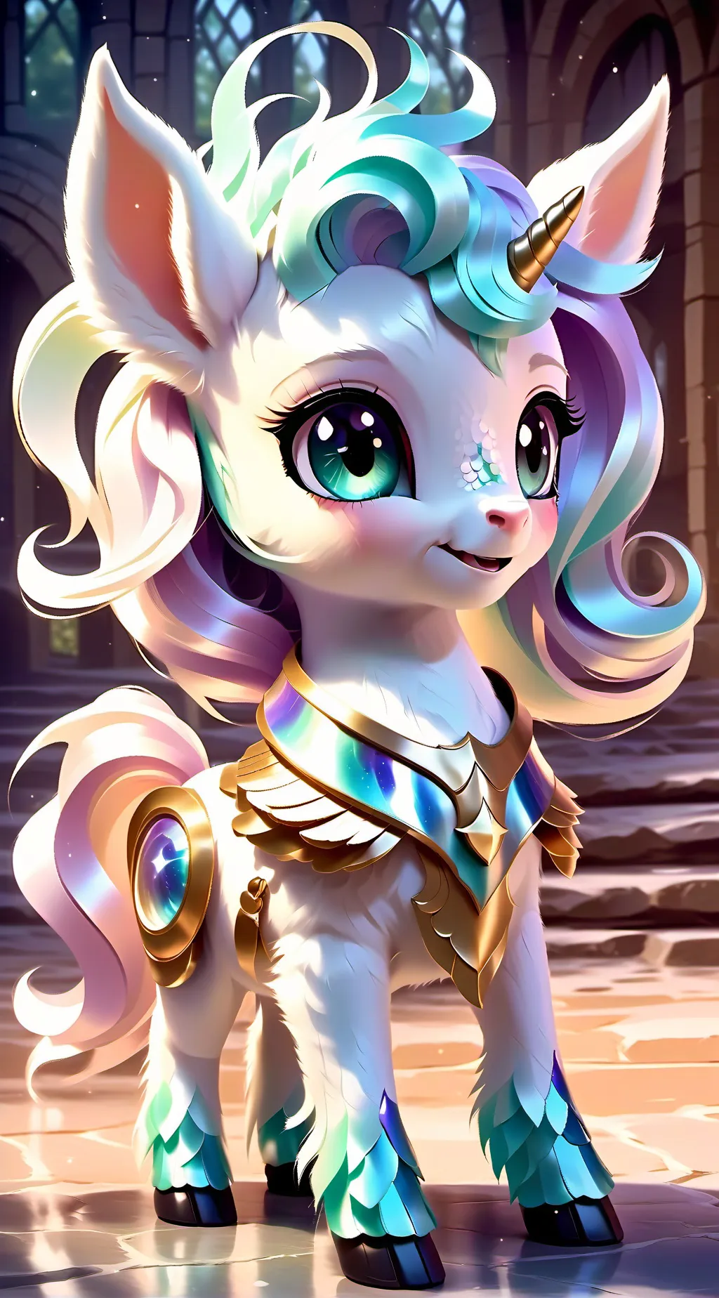 ai character: queen Celestia background