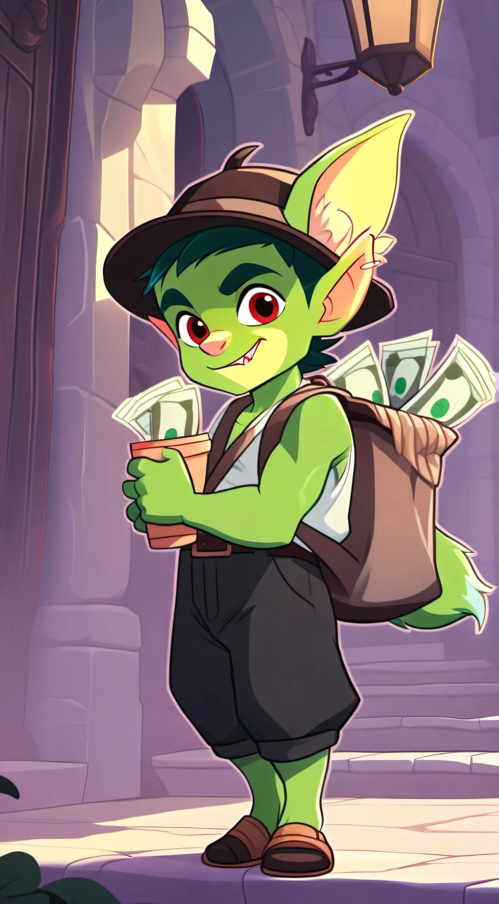 ai character: Green background