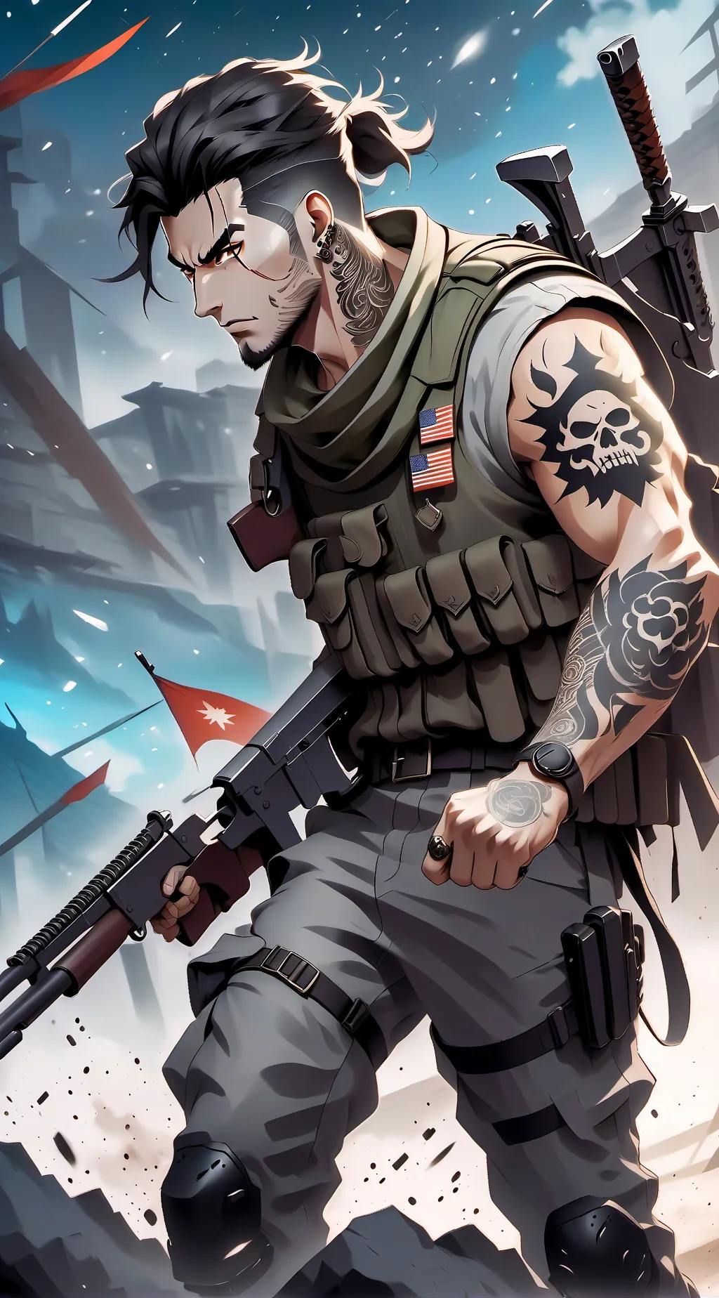 ai character: Milles Harris  background