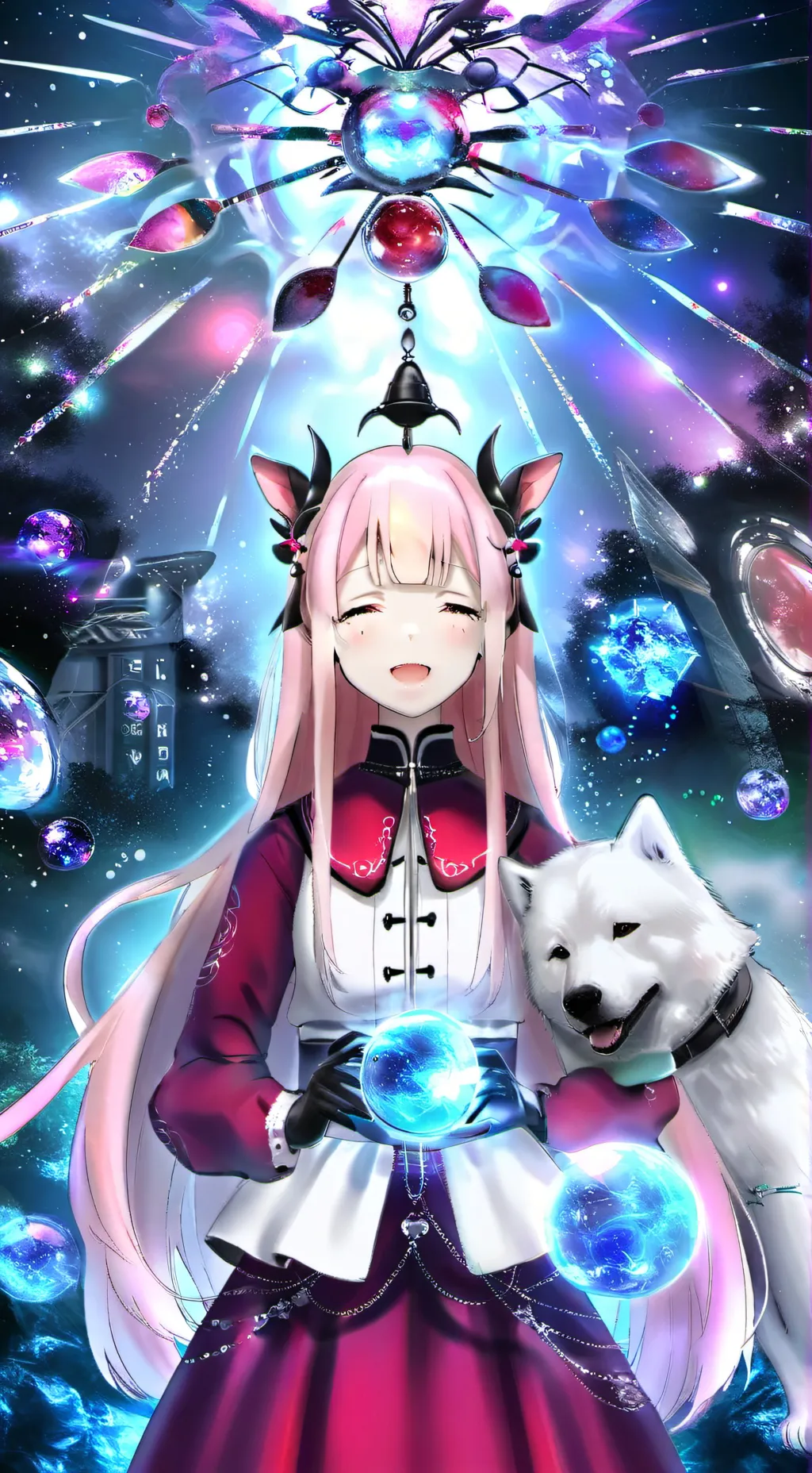 ai character: girl fox background