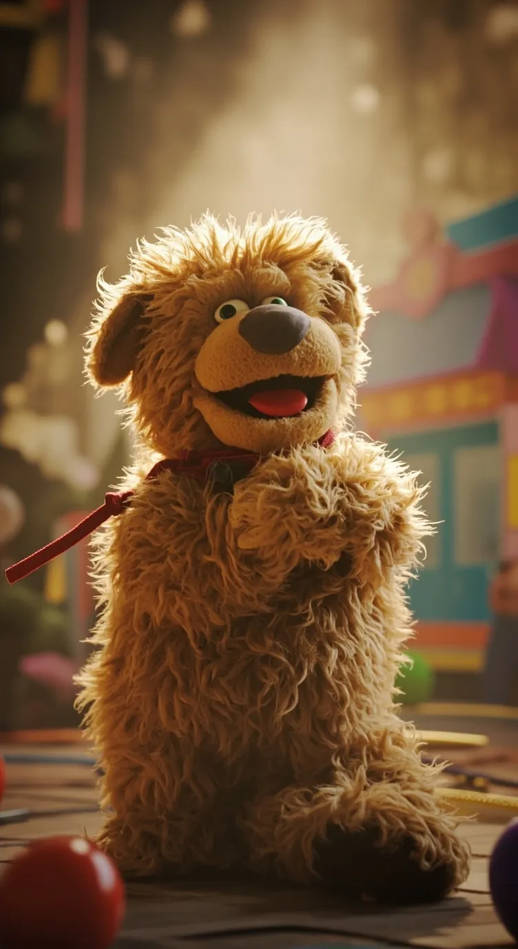 ai character: LAUGHING BEAR background