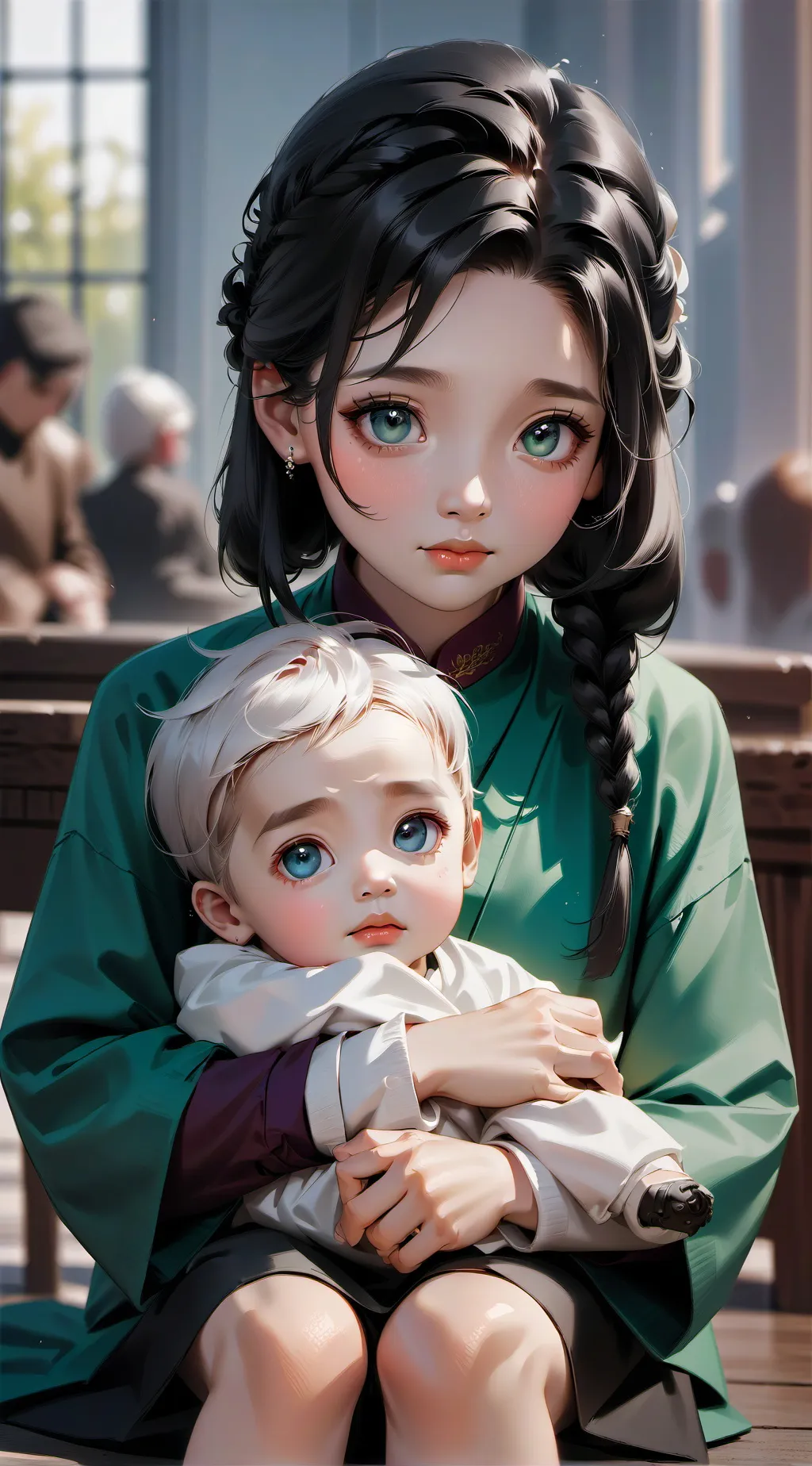 ai character: Nervous toddler  background