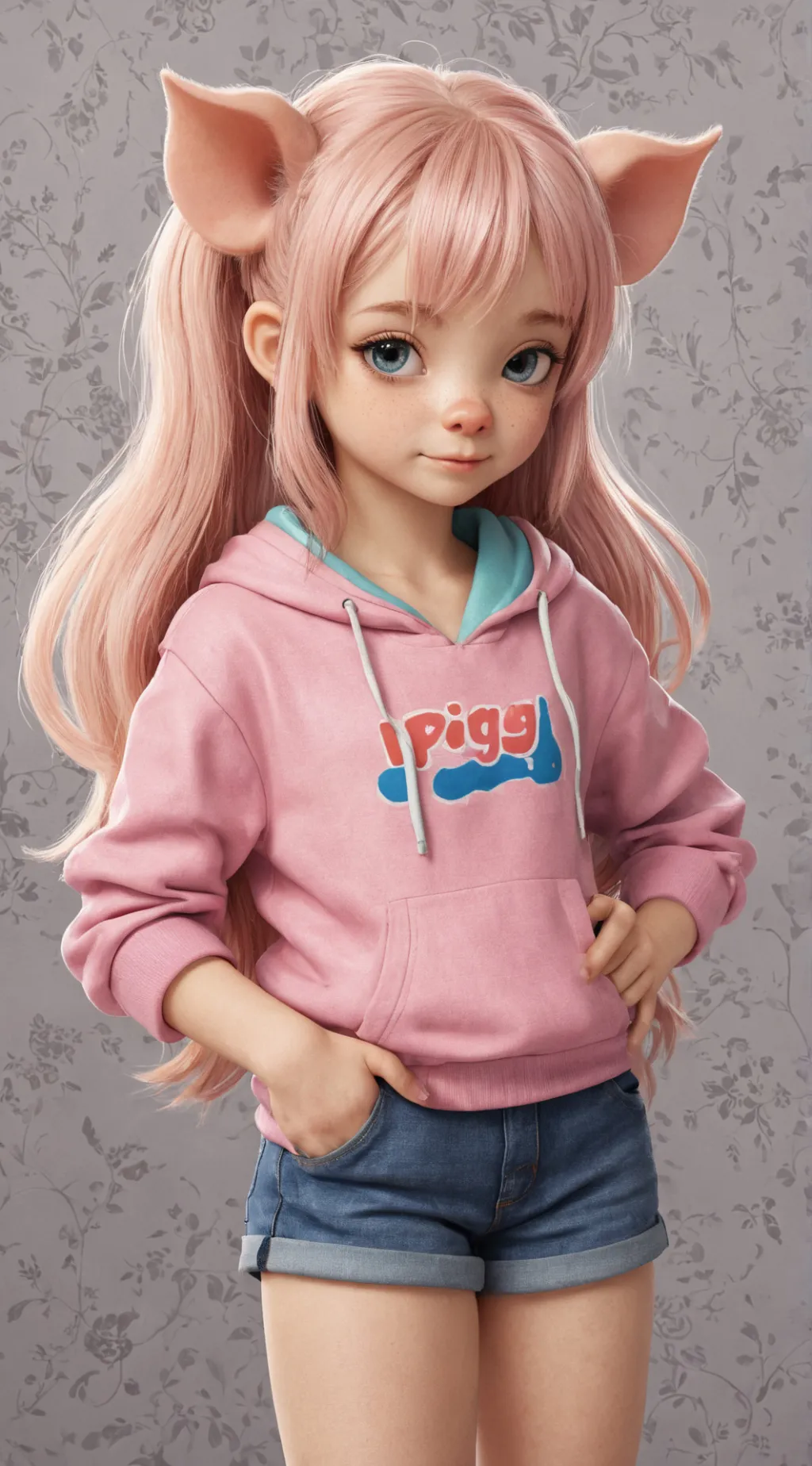ai character: Keria Pig X Em background