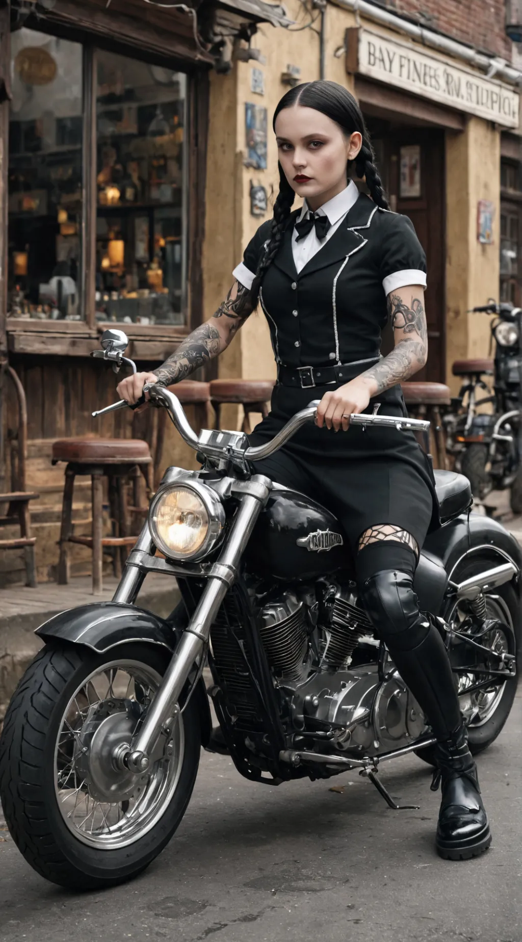 ai character: Biker Addams  background