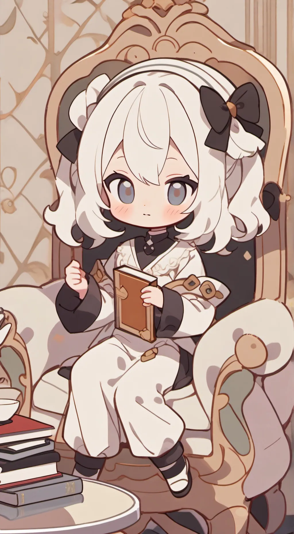 ai character: ange bébé background