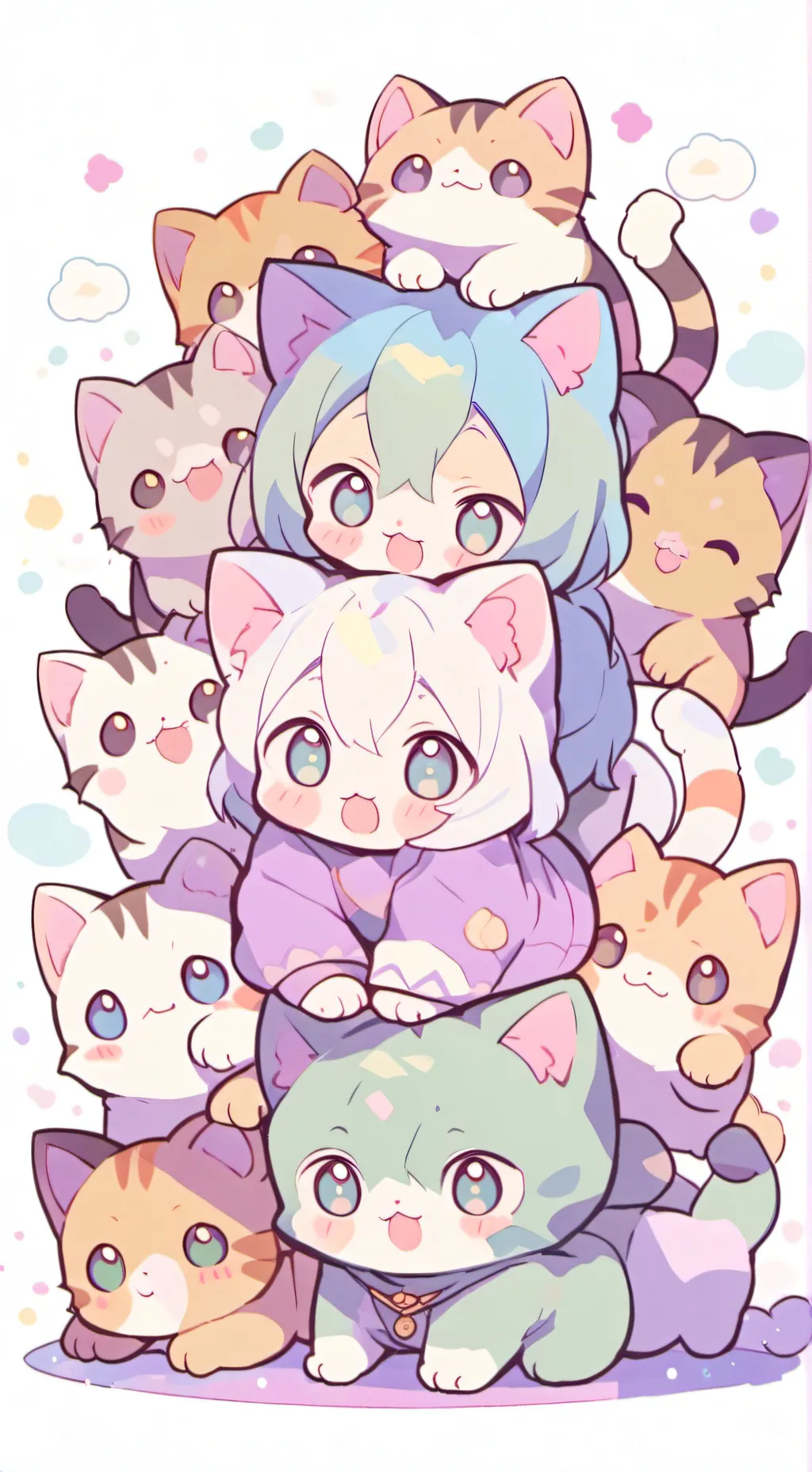 ai character: Cat Babies background