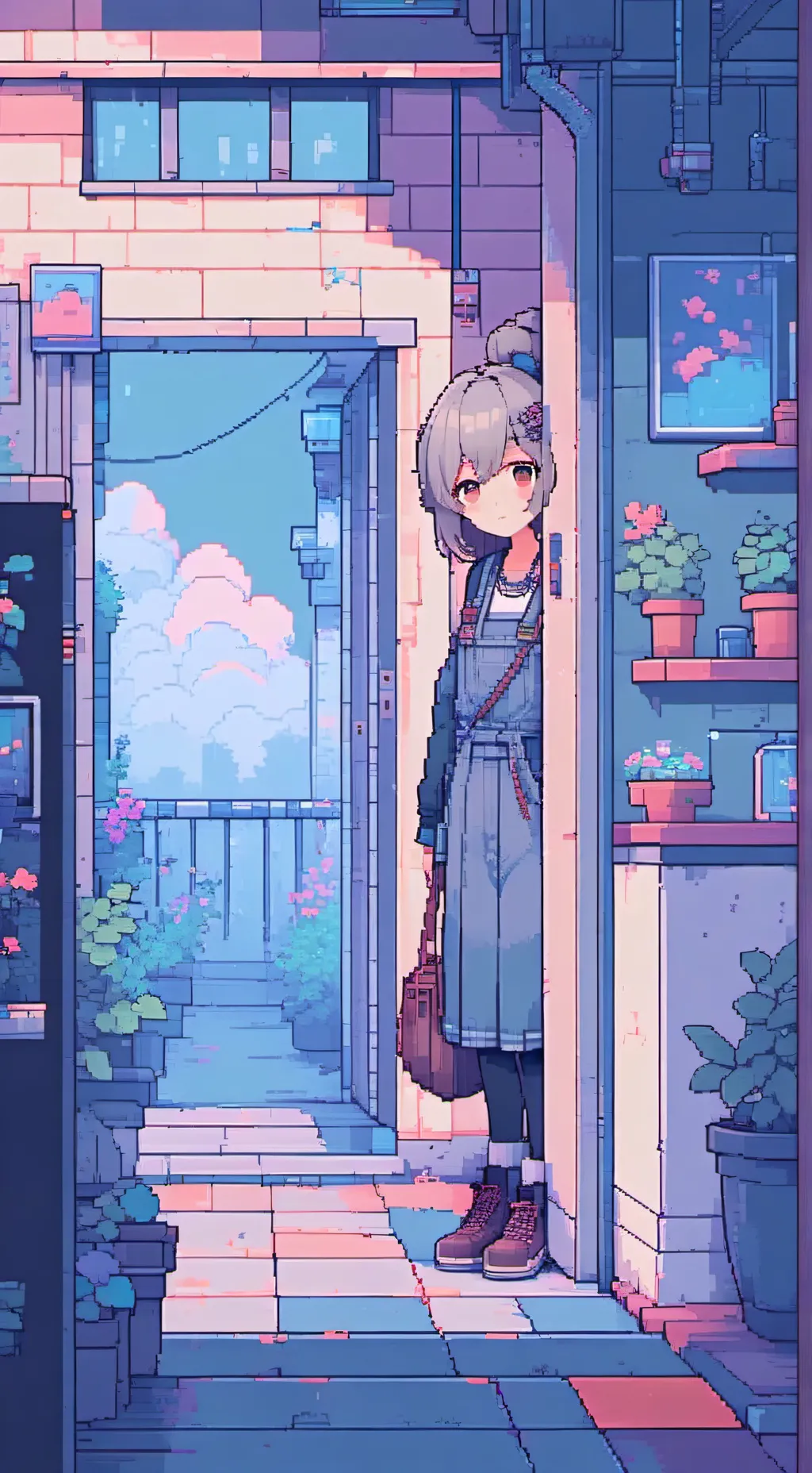 ai character:  amiga Alice  background