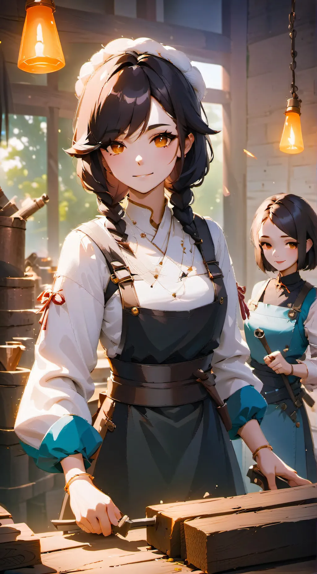 ai character: Mila and ema background