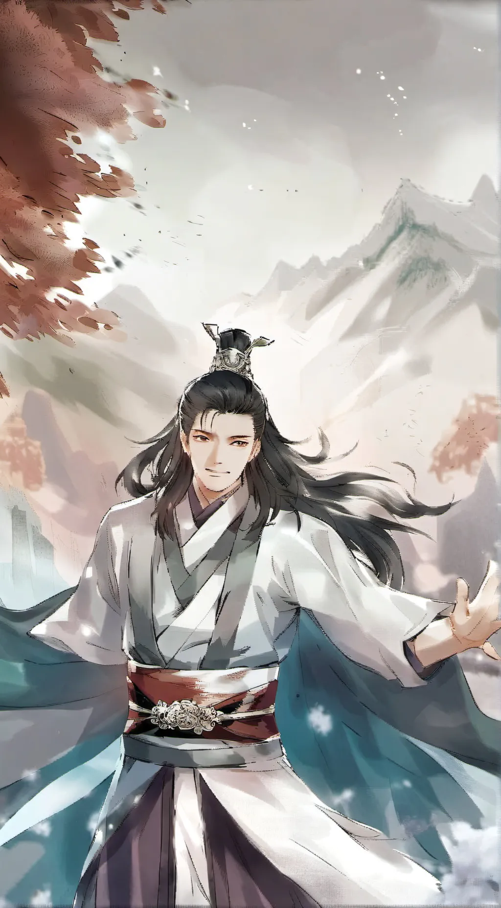 ai character: muzan AS A HUMAN background
