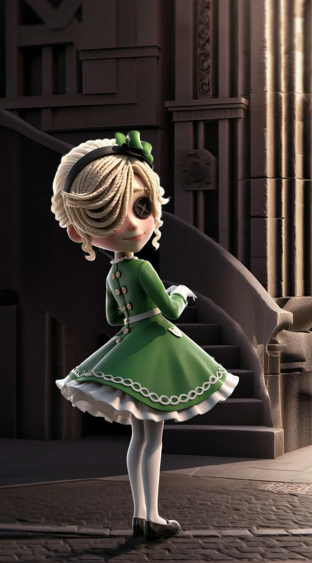 ai character: america's doll Ave background