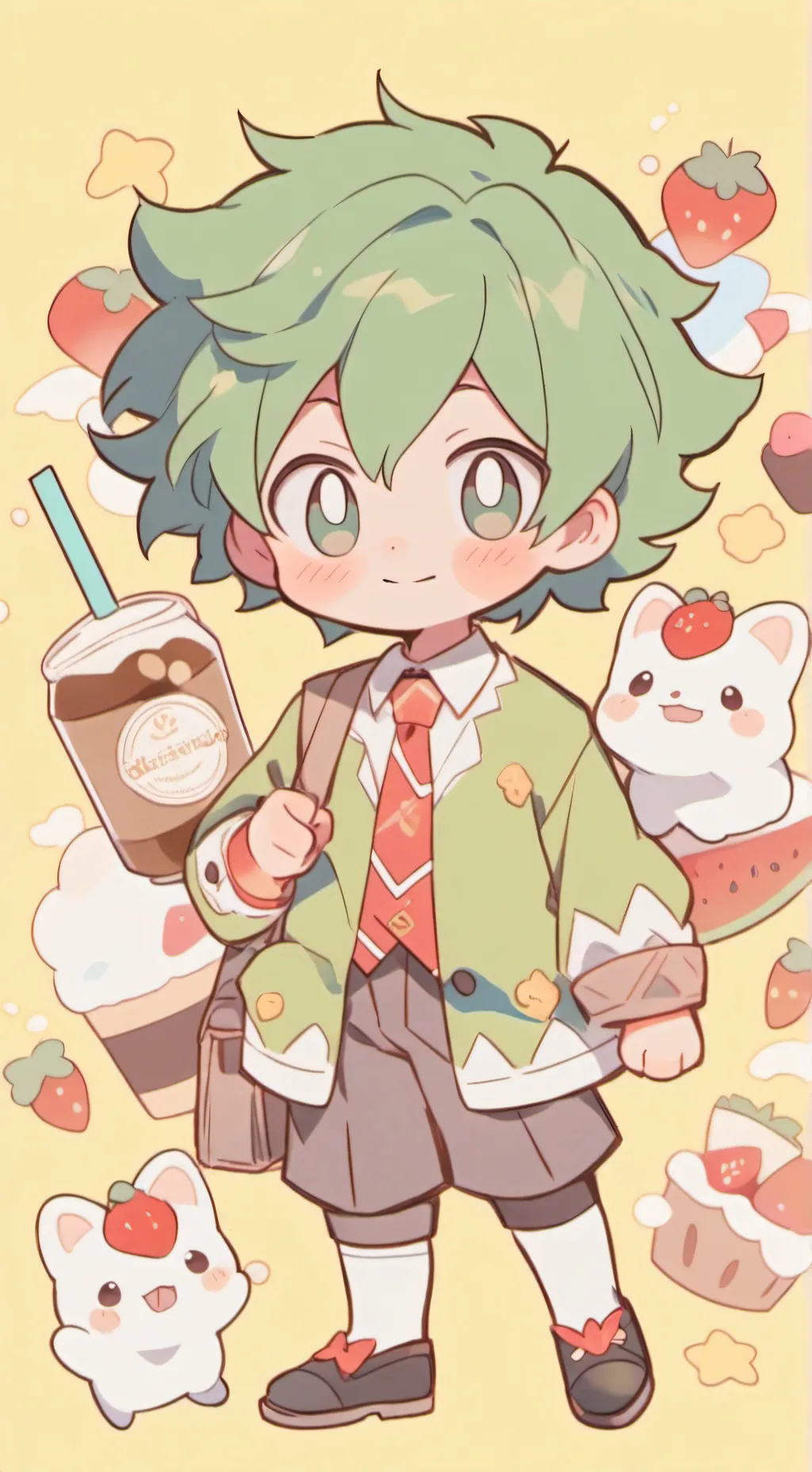 ai character: mha enfants 🧡💛💚❤️🤍 background