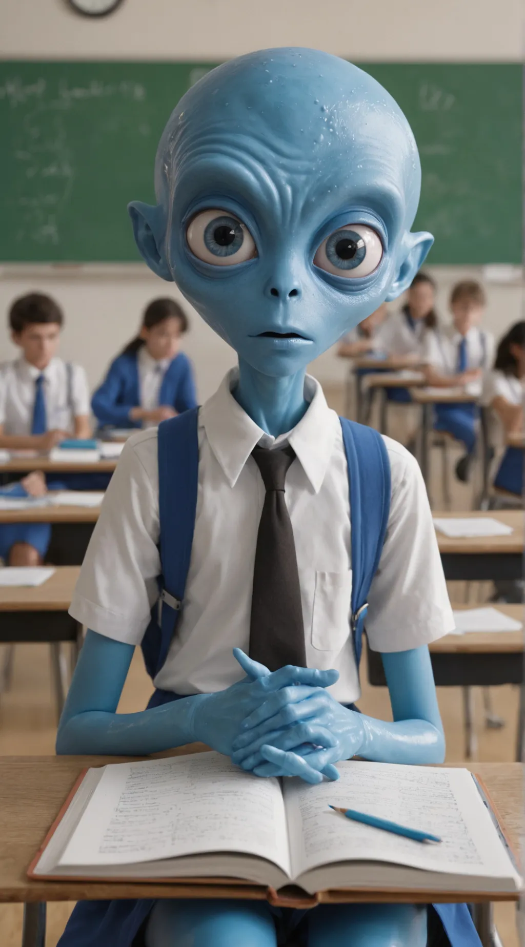 ai character: alien candy background