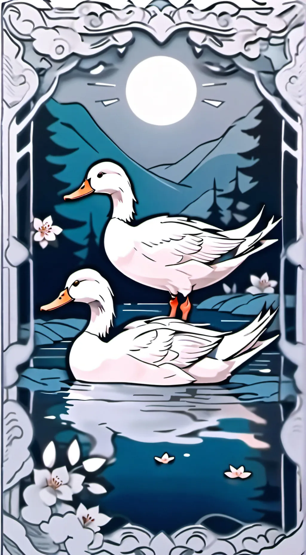 ai character: A duck background