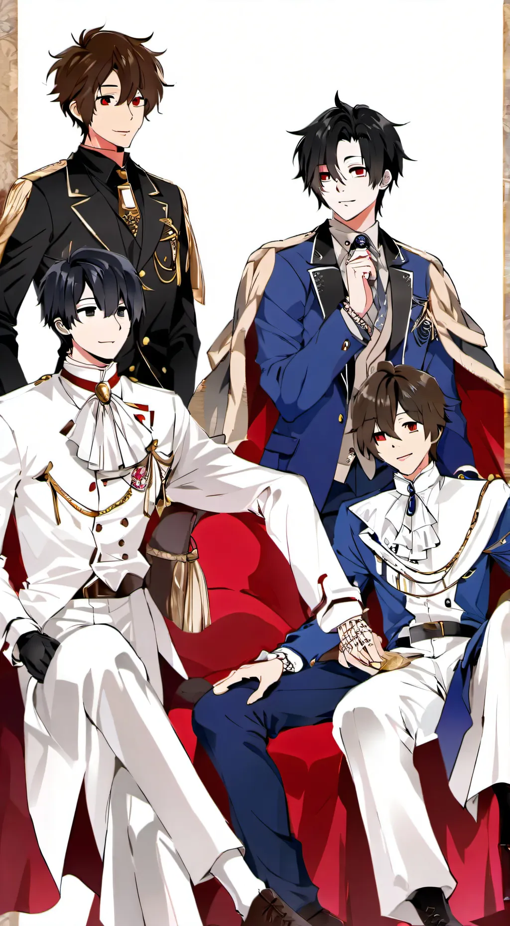 ai character: Leo,Lan,Gio and V  background