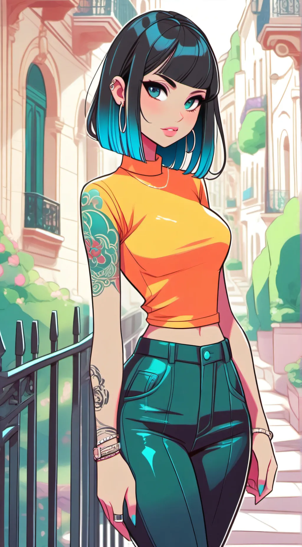 ai character: Ocean girl background