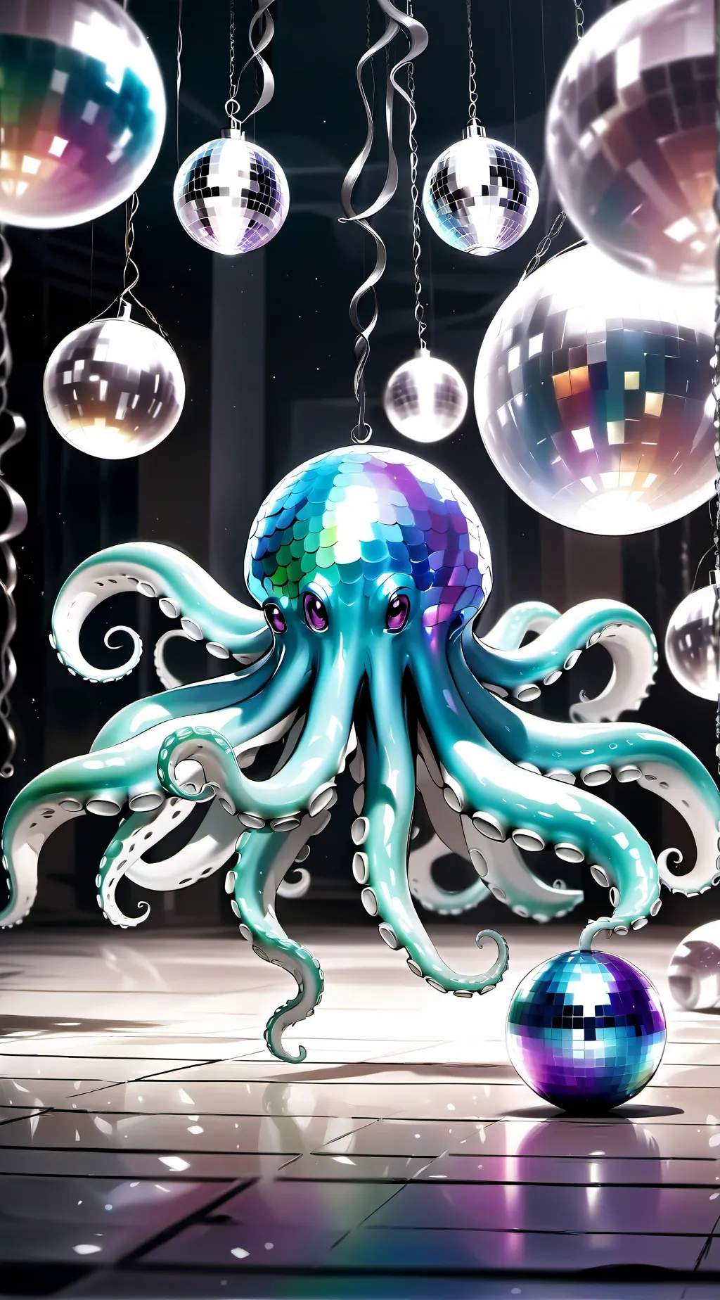 ai character: dancing tentacles background