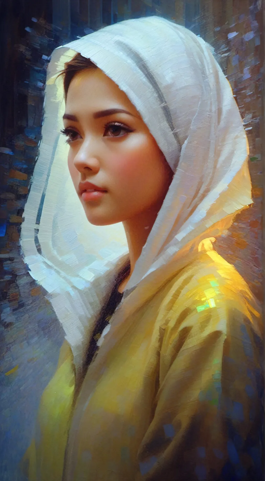 ai character:  mbak wiwi background