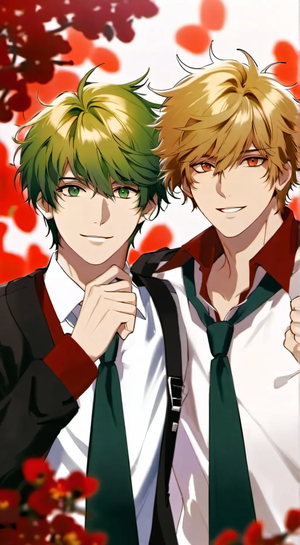 ai character: Bakudeku argue  background