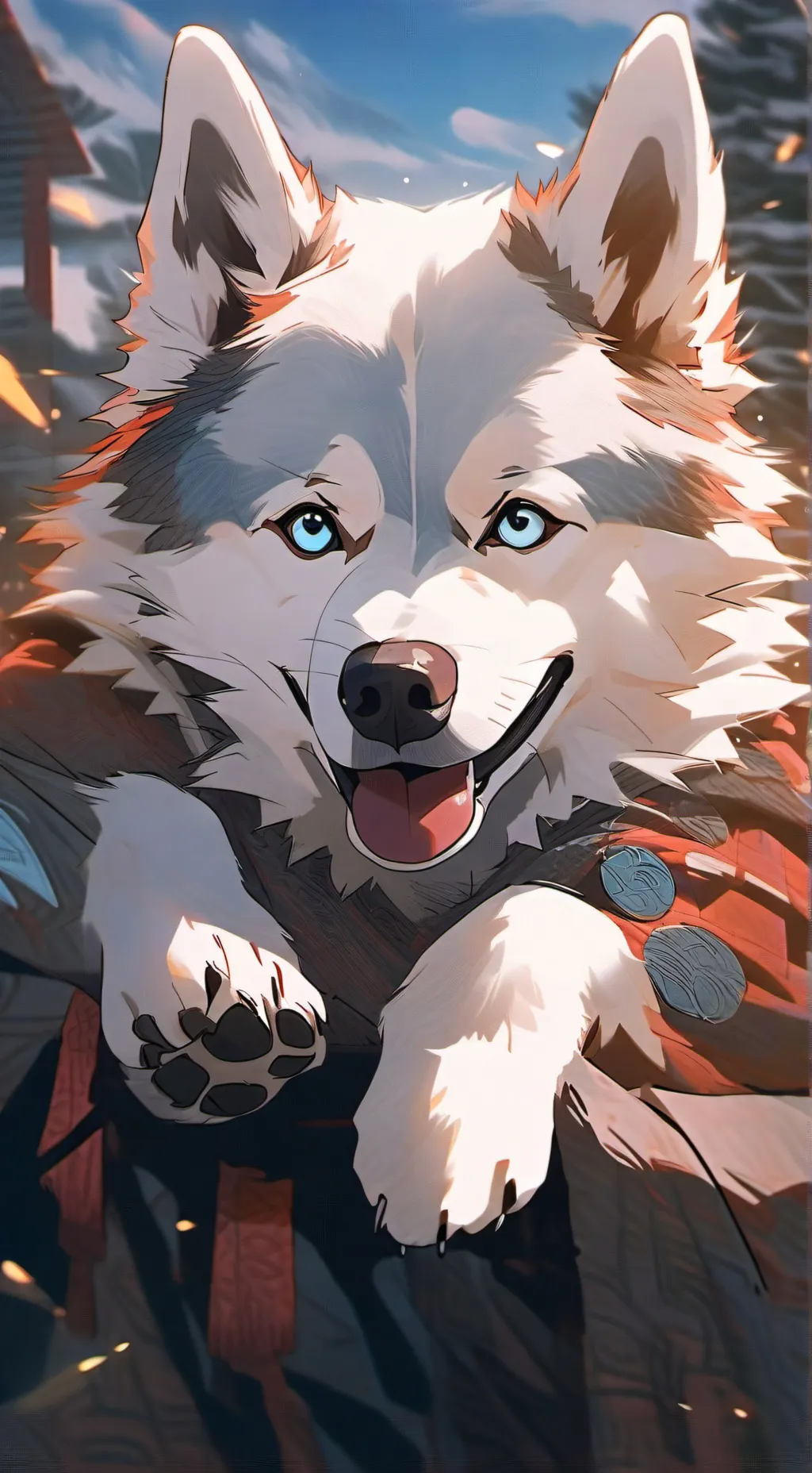 ai character: Blue background