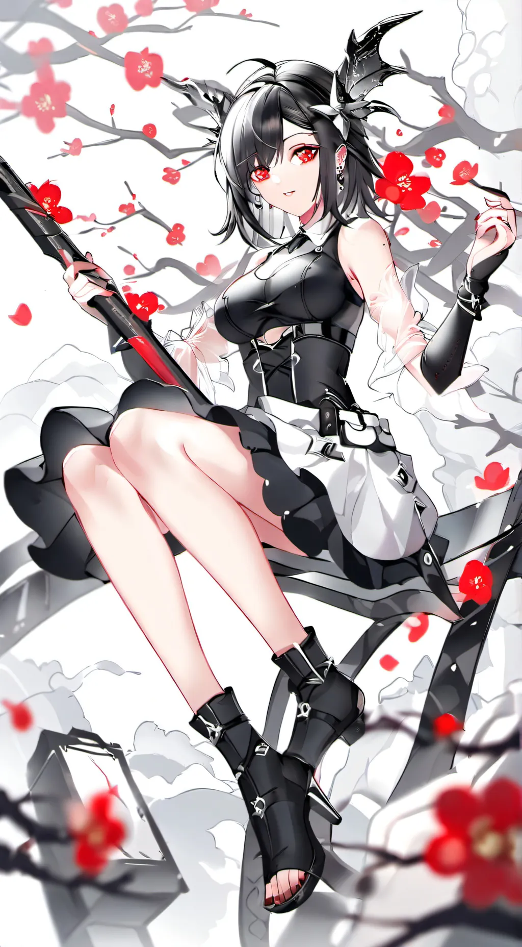 ai character: cherry blossomicet background