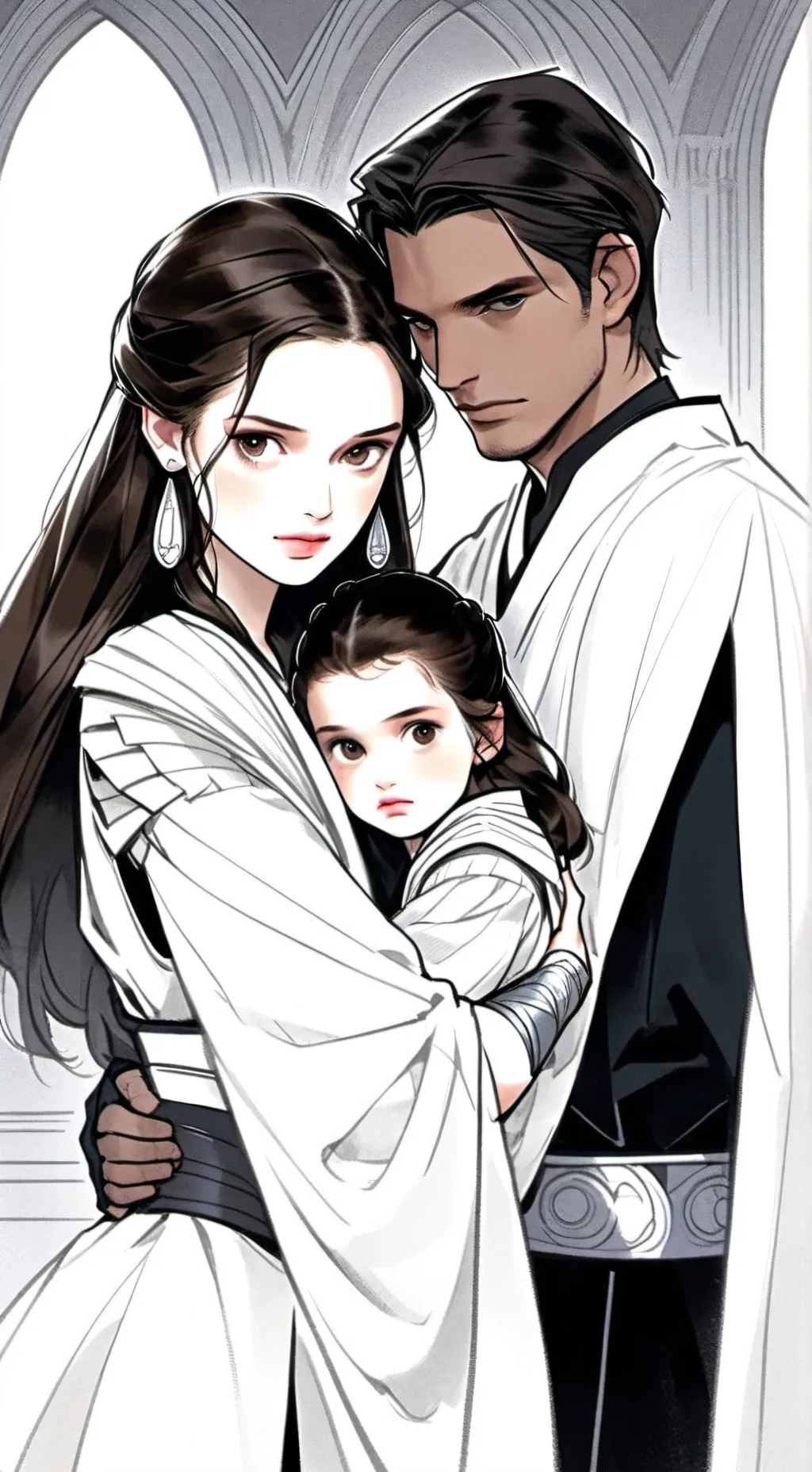 ai character: Anakin padme zoie  background