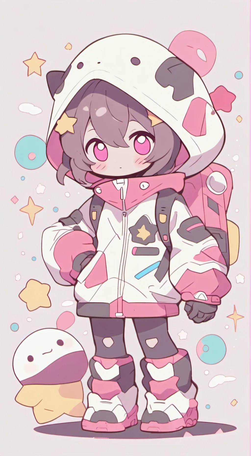 ai character: Freaky astro n d. background